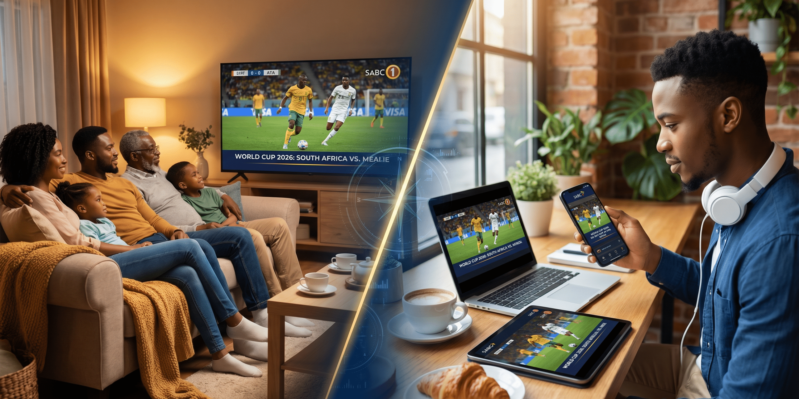 TV vs streaming advertising comparison for World Cup 2026 on SABC 1 and SABC Plus