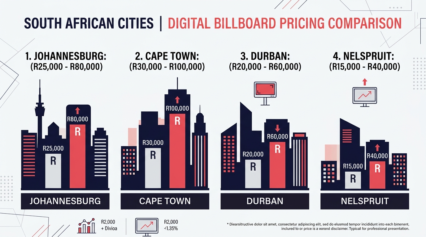 Digital billboard pricing by city